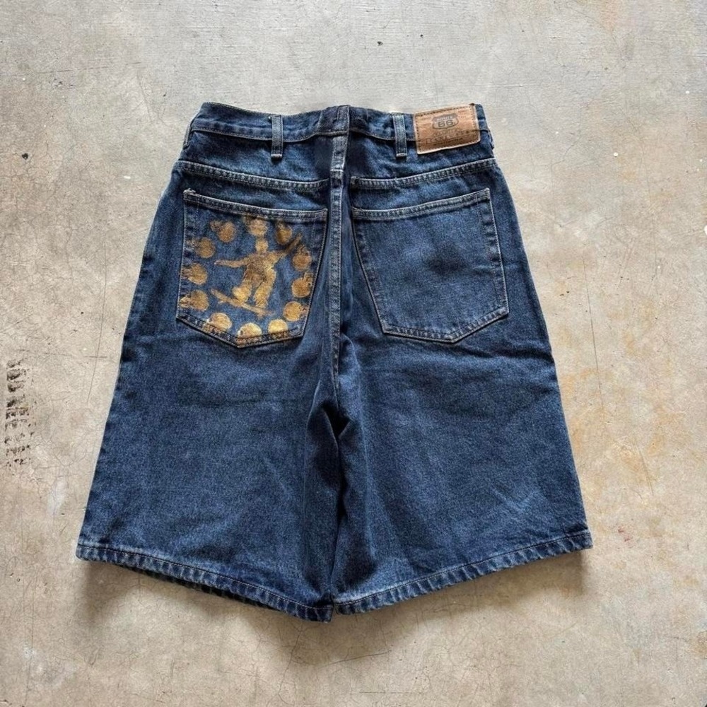 Baggy Route 66 Jorts Denim Jean Shorts Vintage Skater Relaxed Y2K 36